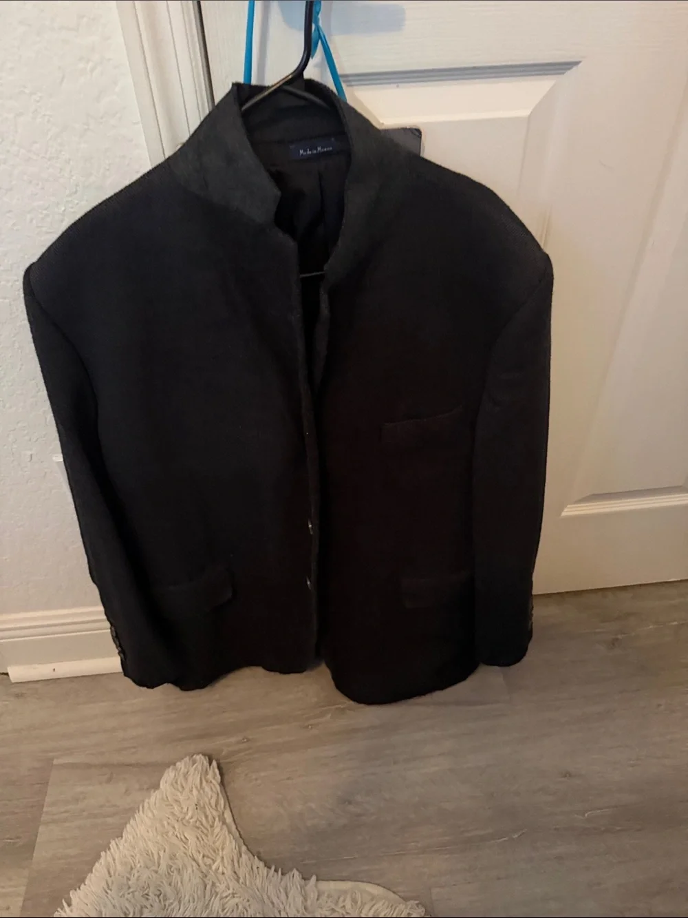 Men's Black Textured Button Blazer 3 piece set 48R 2 XXL - Picture 2 of 9